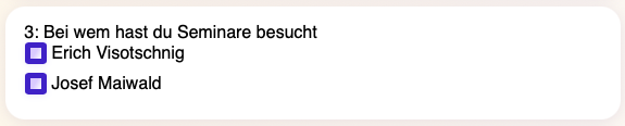 Multiple Choice Ergebnis